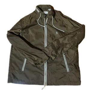 Vintage Men's Penguin Munsingwear Brown Windbreaker Jacket SZ XXL